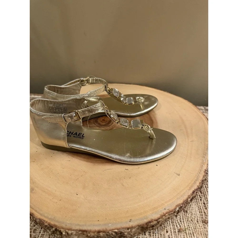 Michael Kors Girls Demi‎ Emila Gold Jeweled Sandals